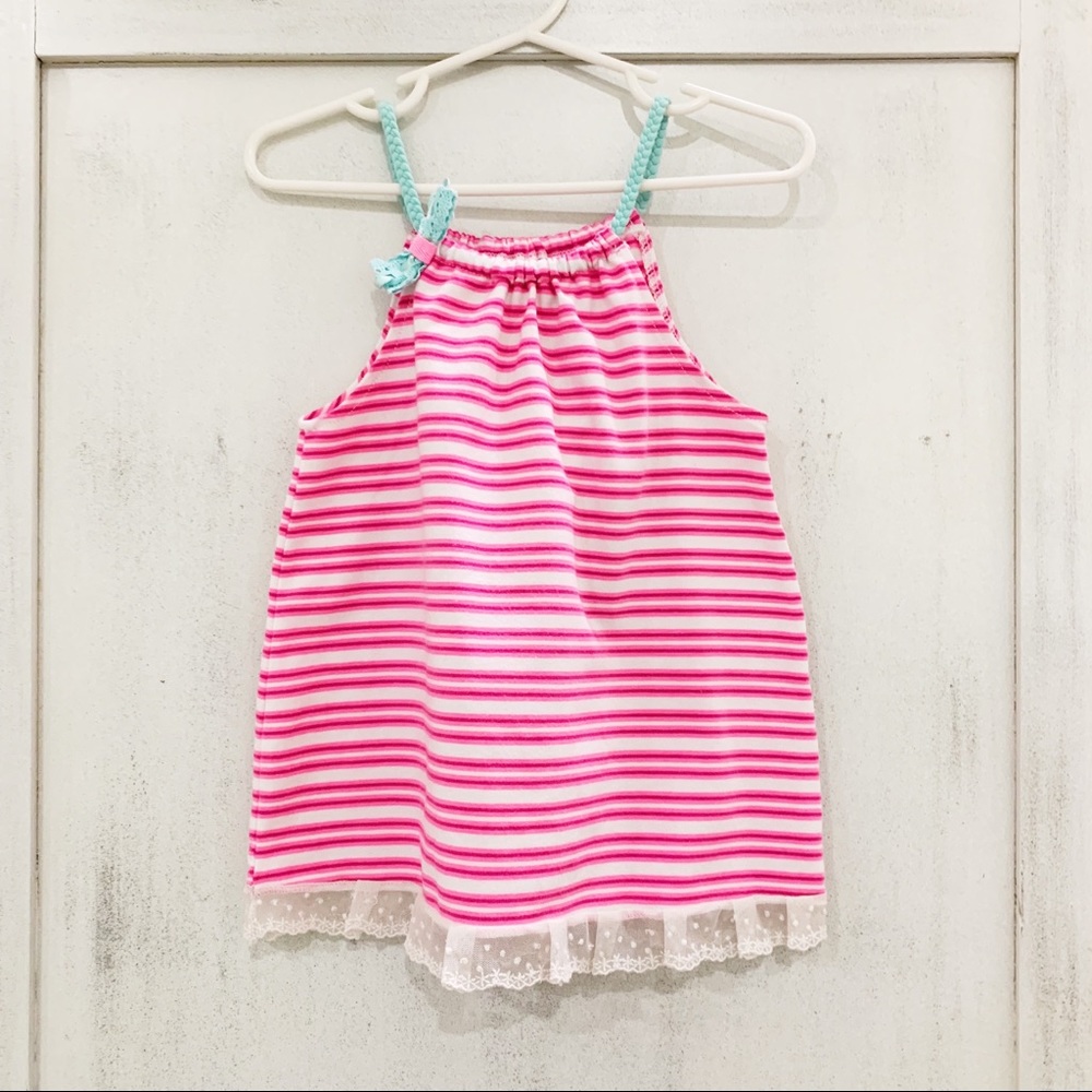 Toddler striped pink beach cover strap dress